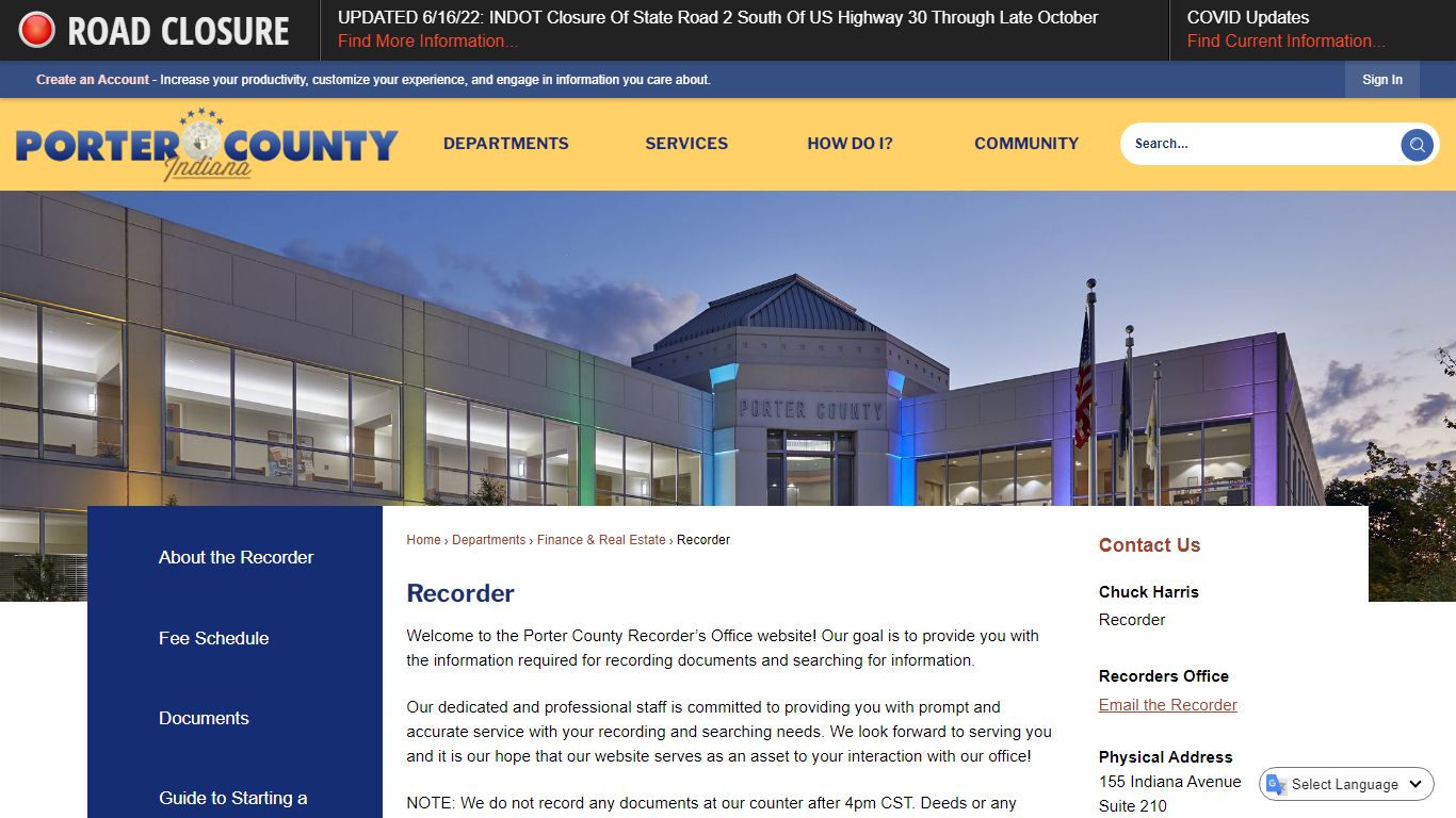 Recorder | Porter County, IN - Official Website